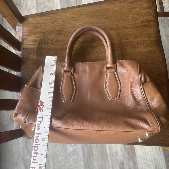 Michael Kors Handbag Women's Brown Grain Leather Zipper Pockets Double Handle - Picture 11 of 14